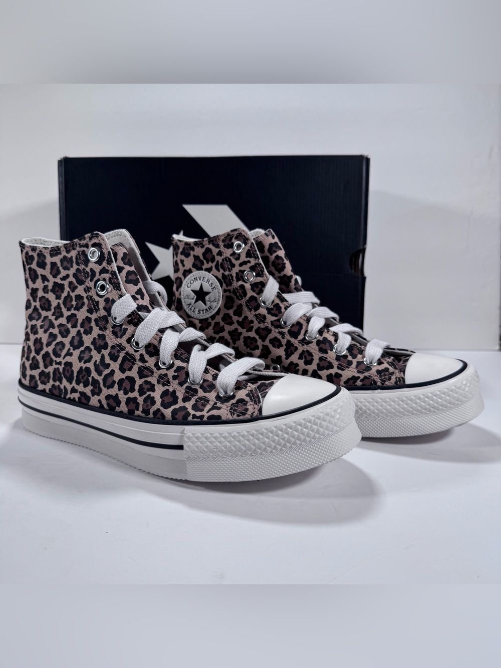 Converse CTAS EVA Lift Hi Leopard Print Platform Sneakers Women Size 8